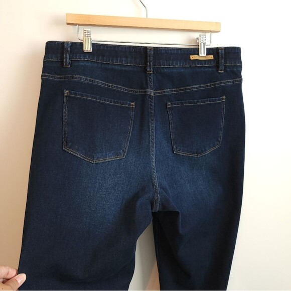 Soft Surroundings Relaxed Straight Jeans Dark Wash Pull-On Stretchy Large - Picture 4 of 16